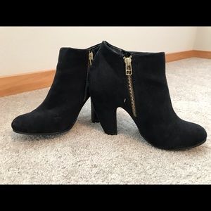 Suede Black Booties